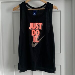 Nike Black Tank Top with Pink Graphic